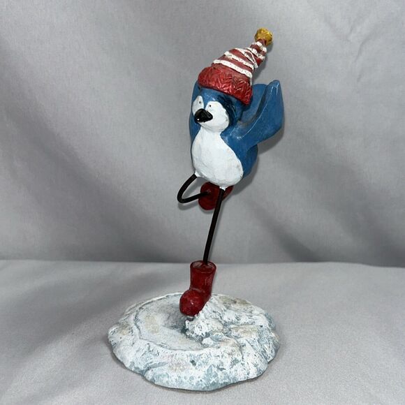 Russ Merrily We Tweet Along Blue Jay ice-skating bird Winter Collection - Picture 2 of 9
